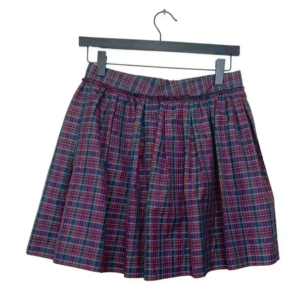 Tommy Hilfiger plaid midi skirt, fit and flare w ruffle at  the waist - Picture 1 of 9